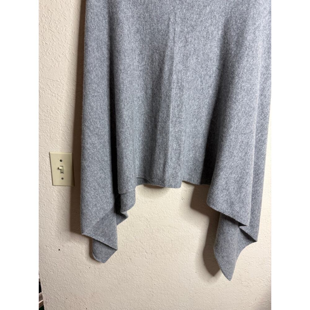 Quince Mongolian Cashmere Poncho Heather Gray One Size 100% Cashmere - Picture 4 of 10